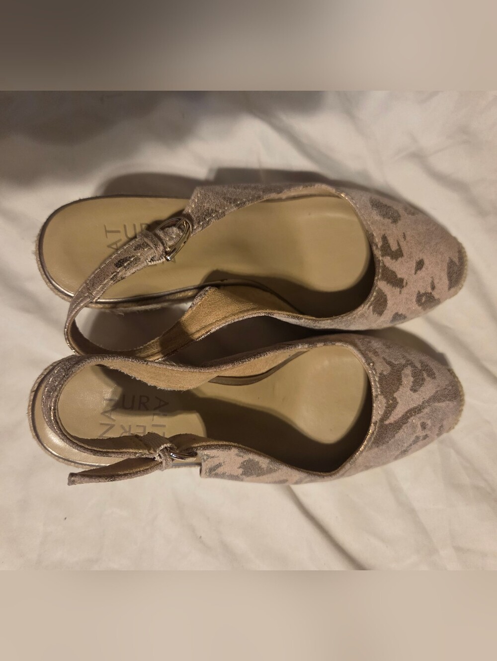 Neutralizer Taupe Slingback Pumps Espedrile  - Women,size 8 Leather